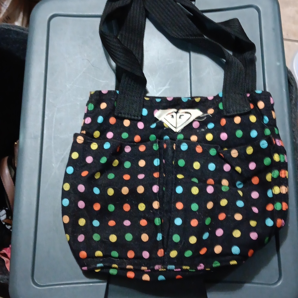Roxy polka-dot purse.